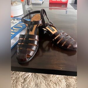 Stuart Weitzman Brown Strappy Sandals